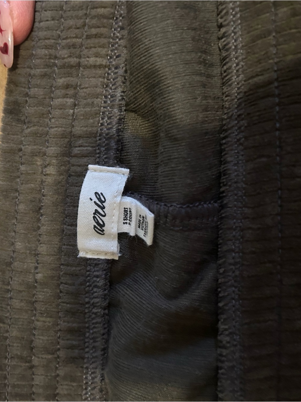 aerie Charcoal Ribbed Track Pants